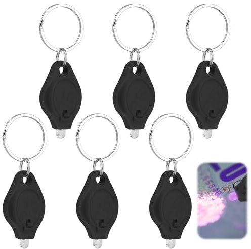 Wufaa 6PCS Note Checker Blacklight Mini LED Keychain Torches