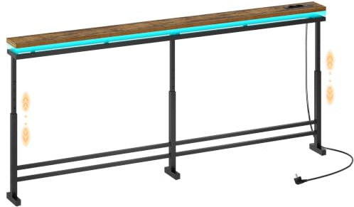 YATINEY Consolle Ingresso con Altezza Regolabile, Tavolo Console con LED