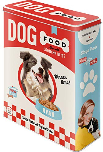 Nostalgic-Art Contenitori di Latta retrò XL Dog Food – Idea Regalo per Proprietari di Cani, Grande Scatola di Cibo Secco, Design Vintage, 4 l