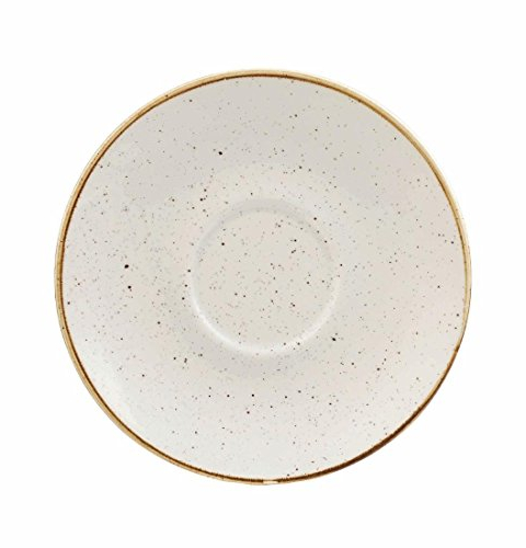 Churchill Stonecast Round Cappuccino Saucers Barley White 156mm (Pack of 12) - [DK533]