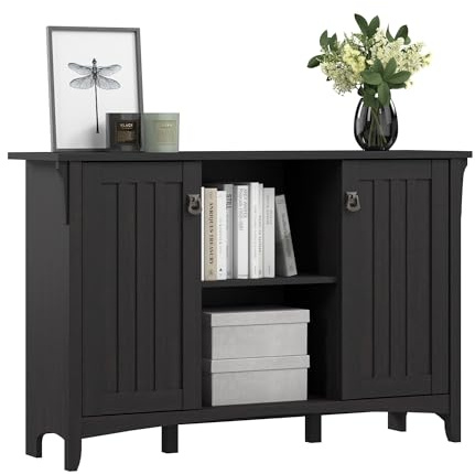 Bush Home Salinas Accent Storage Cabinet with Doors in Vintage Black