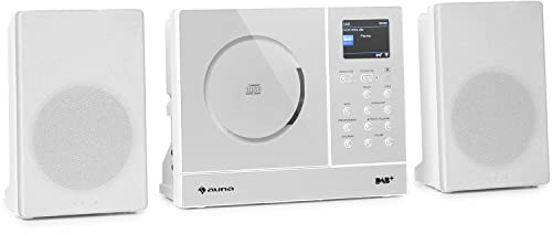 Auna Stereoanlage, Kompaktanlage mit CD-Player & DAB Radio, Mini Stereoanlage mit 2 Lautsprecher, Musikanlage mit FM/DAB/DAB+ Digital-Radio, Bluetooth & AUX, MP3 & Spotify, Musik-Anlage Kompakt