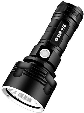 BAJIE Lampe de Poche Xlm-P70 Lampe de Poche LED puissante Torche Xhp50 Lampe étanche Rechargeable USB Lampe Ultra-Lumineuse 3 Modes d'éclairage Torche de Mise au Point réglable sans Batterie