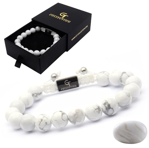 GT collection Perlenarmband für Herren | Geschenk für Männer | Einheitsgröße | Wird wegen seiner erdenden Wirkung verwendet | 100% natürlich | Verstellbares Armband für Männer mit Edelsteinen