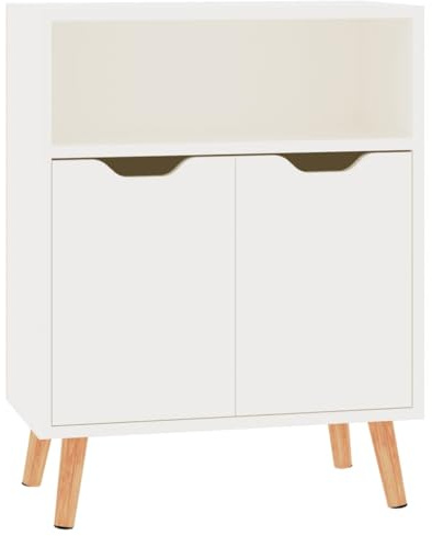 vidaXL Skänk vit högglans 60x30x72 cm konstruerat trä, bokhylla, förvaringsskänk, vardagsrumsmöbel, bokhyllor, förvaringsskänkar, vardagsrumsmöbler