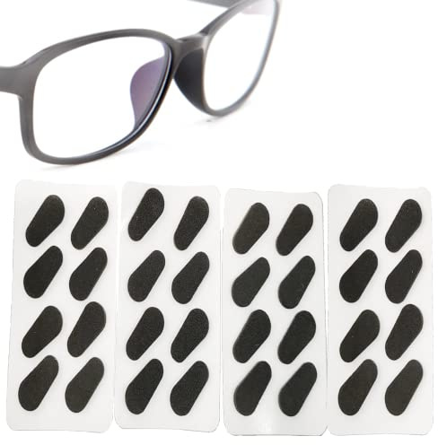 ZoeTekway 16 Paar weiche Schaumstoff Nasenpads, Anti Rutsch Pad für Brillen, selbstklebende rutschfeste Brillen-Nasenpads,1.5mm Dicke, für Kurzsichtigkeitsbrillen, Lesebrillen, Sonnenbrillen(Schwarz)
