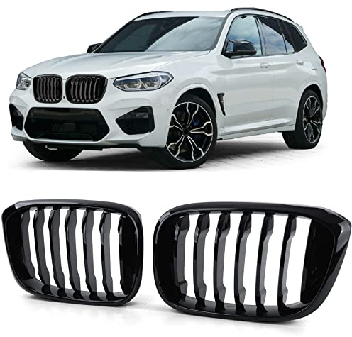 Sport Kühlergrill Frontgrill Schwarz Glanz für BMW X3 G01 X4 G02 2017-2021