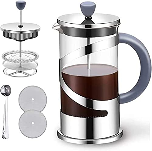 Corsehild Macchina for Il caffè, caffettiera in Acciaio Inossidabile 304, caffettiera in borosilicato addensata Resistente al Calore, 34 Once