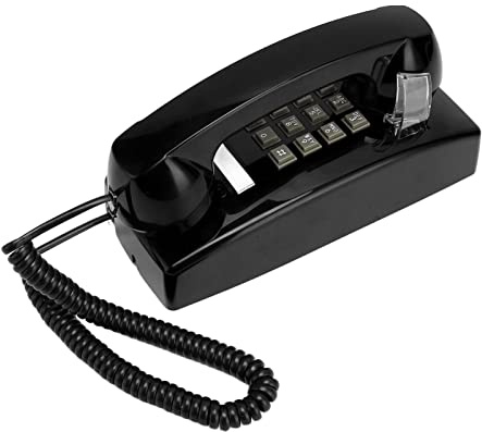 Téléphone Mural Rétro, Téléphones Muraux Rétro pour Ligne Fixe avec Sonnerie Mécanique Forte, Volume Réglable, Téléphone Fixe Filaire à L'ancienne