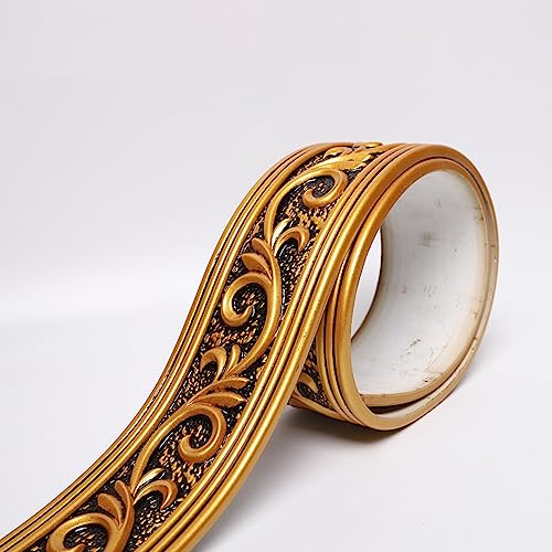 Dostear TapetenbordüRe Selbstklebende BordüRe Wand Wohnzimmer Tapeten Fliesenaufkleber Bad Dekoband Selbstklebend 17-Jahre-Gold 8 x 300 cm