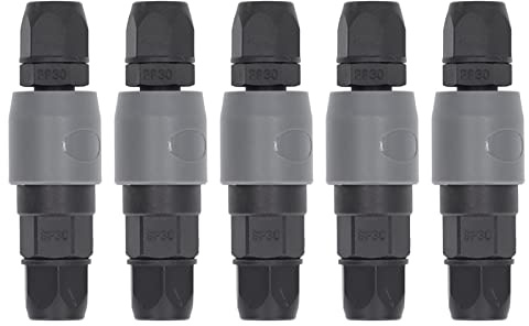 Self Locking Quick Connector for Air Compressor Hose Coupler Plug with Push to Connect Fittings 5Pcs for DIY Automotive Repair and Pneumatic Tools
