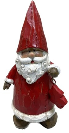 Fachhandel Plus DEKOFIGUR Weihnachtsmann mit Weihnachtsbaum Weihnachtsdeko Holzschnitt-Optik