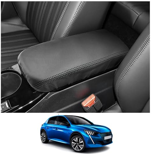 CDEFG Compatible con Peugeot 208 2008 e-208 e-2008 2020-2025 Funda Reposabrazos Coche Cubierta Protectora para Caja Apoyabrazos Consola Central Tapa Antiarañazos Interior Accesorios (Negro)