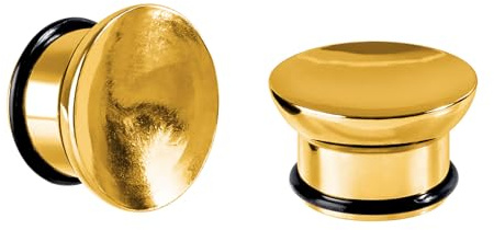 Longbeauty 1 Paar Edelstahl Ohr Plugs Tunnels Flesh Double Flared mit O-Ring für Gestreckte Expander Ohrpiercing Schmuck (6MM-16MM)