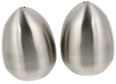 HEMOTON 2stücke Edelstahl Gewürzstreuer Eierförmig Salz Und Pfeffer Streuer Langlebig Robustes Design Für Küche Grill Party Und Backen Bpa-frei Lebensmittelgeeignet