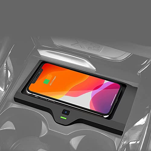 Car Wireless Charger for bm*w X3 2018-2021/X4 2019-2021 Center Console Accessory Panel,10W Qi Fast Inductive Charging 3 Coils Anti-Slip Phone Charger Pad Mat,Any Qi Phone