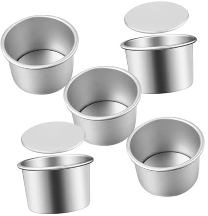UTHCLO 5pezzi Teglie Rotonde in Metallo Antiaderente Teglie Per Torte Fondo Staccabile Stampi Per Torte Resistenti Per Cottura Facile e Rilascio