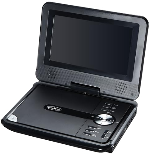 Reflexion LCD-Monitor mit DVD-Player, Stereo, Akku, 7 Zoll (17,78 cm) USB, SD-Slot, 12V Auto-Adapter, 180 Grad drehbar/klappbar, Elektronisches Antischocksystem