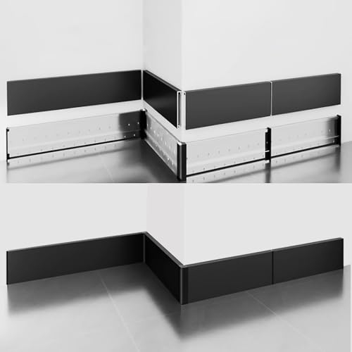 Fussleisten Sockelleiste 125cm*4 Stück Aluminiumlegierung Fußbodenleisten 1.5/3/4/5/6/cm Breit Wand Fußleisten-Bodenleiste Aus Metall(Weiß,Breite: 15 mm)