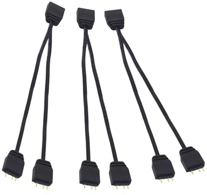 LANMINGLEL argb Câble Splitter 5 V 1 Femelle à 2 Mâle 3 Broches Câble d'extension pour étendre Ordinateur PC Fans et Led Série 3 Pack (1 à 2)