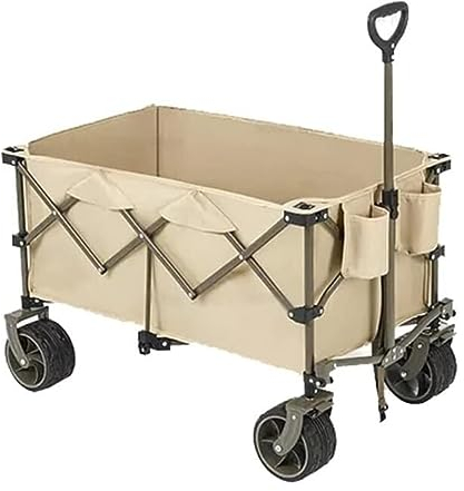 ZWQXZX Bollerwagen Faltbar Strandwagen Faltbollerwagen Campingwagen, 197 L, Faltbar, Tragbar, Ultraleicht, Einkaufswagen, Outdoor, Picknick, Strand, Anhänger, Auto Transportwagen Handwagen