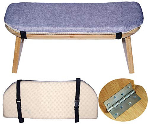 QYEZSOTL Meditationsbank, Yoga-Tischplatte aus massivem Bambus Meditationsbank - Kniende Meditationsbank für Tiefe Meditation, für Teezeremonie, Yoga, Beten und gesünderes Sitzen