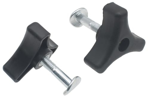 OZXNO 2 Stück Rasenmähergriffknöpfe, Mutterschraube, Universal-Dreieck-Griffknauf, Mutterschraube, Kunststoff-Rasenmähergriff, Flügelmutter und Bolzen für die meisten Rasenmäher-Maschinen