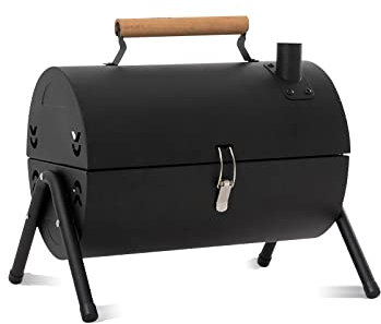 Barbecue portatile in ferro con teglia 2 in 1 da tavolo a carbone per barbecue incluso per picnic all'aperto, giardino, terrazza, campeggio