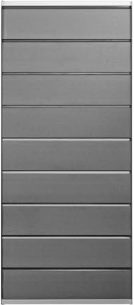 HORI Design WPC Sichtschutz - Stecksystem Zaun - Gartenzaun & Lamellenzaun - Windschutz Zaunelemente - Modernes Design für Garten & Terrasse - 90 x 180 cm - Grau