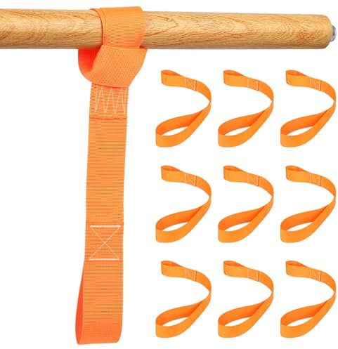 10 Pcs Double Loop Tie Down Straps, Soft Loops Straps, 1.5x17.3 Inch Strong Tension Belts for Car Motorcycle Motorbike ATV UTV Roof Rack Tie Downs, 1000 KG/2204 LBS Load Capacity