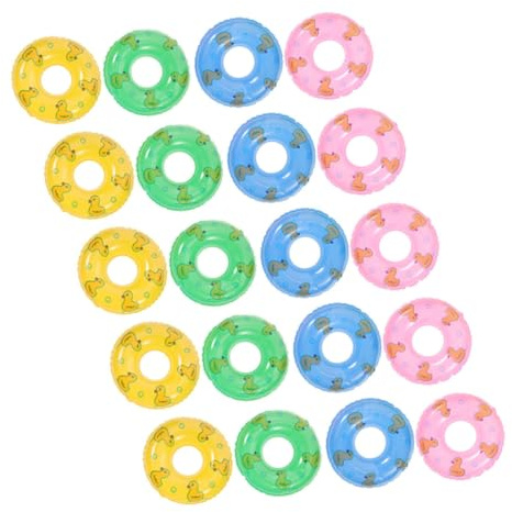 Abaodam Mini Swimming Rings Set 20pcs Tiny Swim Rings Small Swim Rings for Baby Toy Shower Fun Random