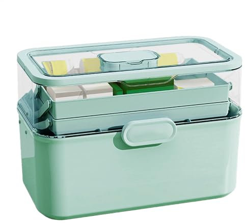 Medicine Storage Box - Caja organizadora de medicamentos para medicamentos para medicamentos con asa para viajes