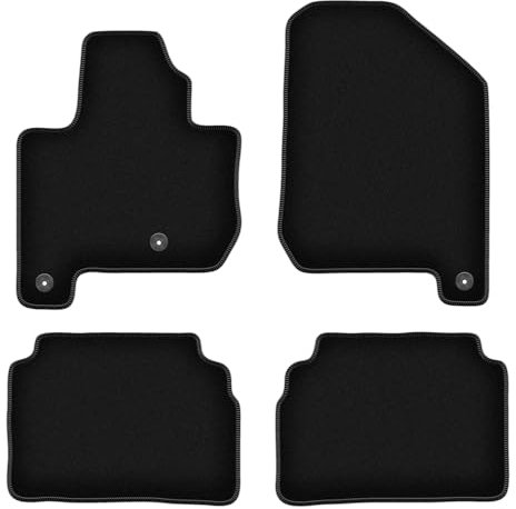 Wielganizator Velours Fußmatten passend für Kia Soul EV (2013-2019) | Qualität: Basic - Genaue Passform, rutschfeste Untregrund 4-teilig - Schwarz