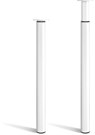 CROWNSHOP Adjustable Table Legs 2PCS 71-110cm White Metal Folding Legs | Heavy Duty Adjustable White Metal Table Legs With Folding Design, Ideal For Worktops, Breakfast Bars And Desks.