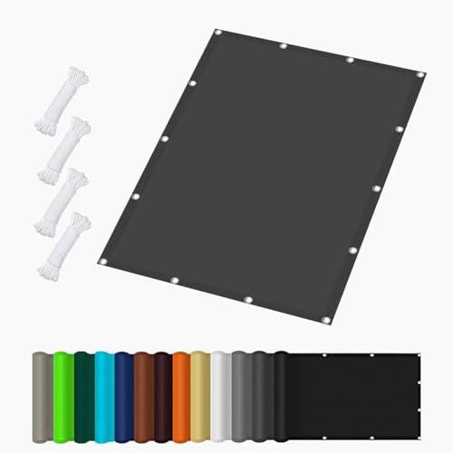 Tenda Vela Ombreggiante 4 x 6 m Impermeabile Protezione UV Vela Ombreggiante Impermeabile con Occhielli per Esterno, Giardino & Gazebo Bordo Campeggio, Grigio Scuro