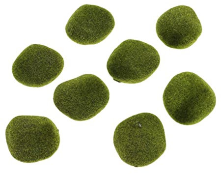 LOORGVEL 8pcs Simulated Moss Stone Craft Moss Ball Decoration for Aquariums and Glass Jar Terrariums Realistic Fake Foliage Artificial Fern