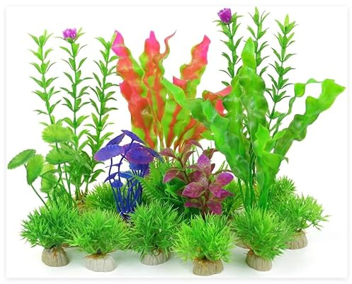 MQWDGJ Kunststoff-Pflanzen für Aquarien, 30 Stück, lebendige Unterwasserpflanzen, Dekoration, bunte künstliche Aquarium-Pflanze, Fische, Aquarium-Zubehör für Haushalt und Büro, Aquariumsimulation
