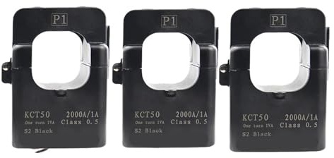 VAYEODEYU Transformador de corriente, Transformador de corriente de núcleo dividido con ventana de 50 mm, KCT50 ABS, paquete de 3, relaciones múltiples(600 (5a)3pcs)