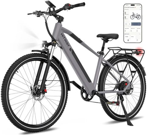 HITWAY E-Bike, Elektrofahrräder 27,5/29 Zoll, Abnehmbarer 36V 12,8Ah Akku, 250W Motor bis 25 km/h, 50-80 km Reichweite, Pedelec MTB City E-Fahrrad für Erwachsene
