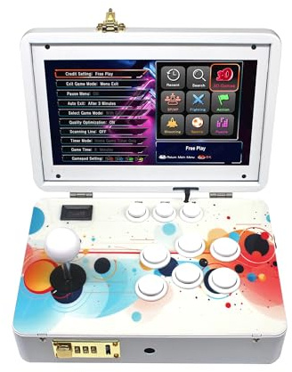 9800 in 1 portatile portatile Arcade Game Console 10.1 HD Screen Dual Players 3D Retro Electronic Metal Box, Retro Video Game Machine Ricerca/Nascondi/Pausa Funzioni
