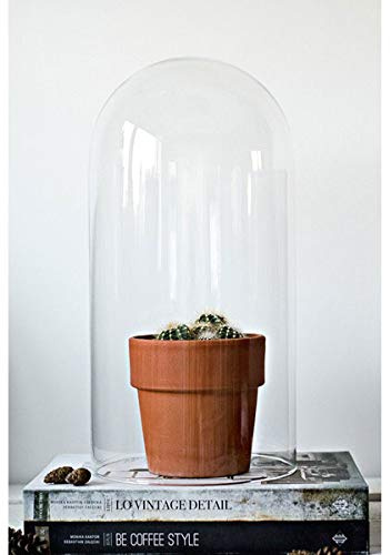 EMH Mundgeblasene Glocke aus klarem Glas, rund, 40 cm hoch