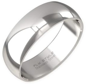 Fly Style Breiter Edelstahl Bandring - Herren Damen Daumenring - Hochwertiger Verlobungs- und Ehering, Ring Grösse:23.9 mm, Oberfläche:8mm Poliert
