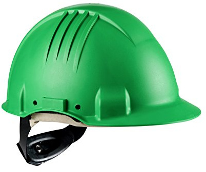 Casque de sécurité 3M G3501 haute température, non ventilé, harnais crémaillère, basane cuir, vert