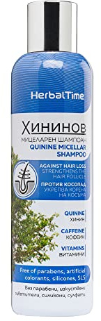 Herbal Time Chinin Mizellaren Shampoo | Anti-Haarausfall Behandlung | ohne Parabenen, Silikone, Sulfaten | 200ml