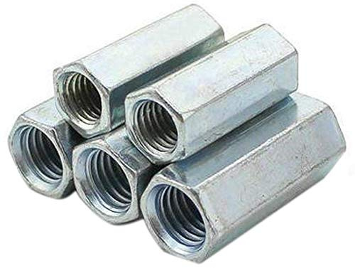 5pcs M10 x 1.5 x 60mm Long Rod Coupling Hex Nut Connector Zinc Plated