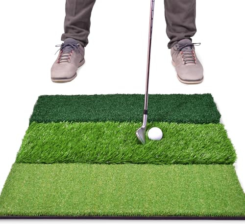 GoSports Tri-Turf XL - Alfombrilla para práctica de Golf, 60,96 x 60,96 cm para una práctica óptima