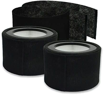 PUREBURG ErsatzFilter kompatibel mit JETERY Luftreiniger JT-8115M und Crane Luftreiniger EE-5068, 2er-Pack & 4 Kohlevorfiltern