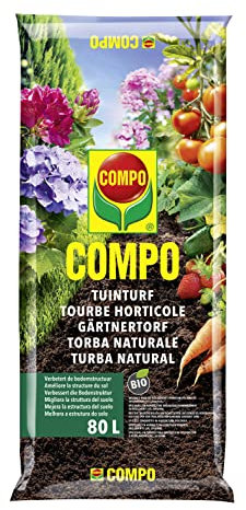 COMPO Gärtnertorf, Torba Bionda Naturale, Per il Miglioramento dei Terreni, Consentito in Agricoltura Biologica, Sacco 80 L