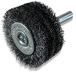 Brosse rotative circulaire métallique sur tige Ø 38 mm | Fil acier souple Ø 0,20 mm | Epaisseur 18 mm | 3 rangs | Pour perceuse ou visseuse à mandrin | Kibros 2638AV18
