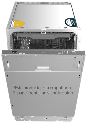 Cecotec Lavavajilla Bolero Aguazero 4101 Full-BI E. 1850 W, Integrable, 11 cubiertos, 6 programas, Clase E, Dual Zone Wash, Auto Wash, Comienzo Diferido, AquaStop, Panel Táctil